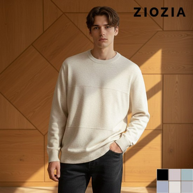 [지오지아]긴팔 가슴 블록 스웨터 (AED1ER1102)