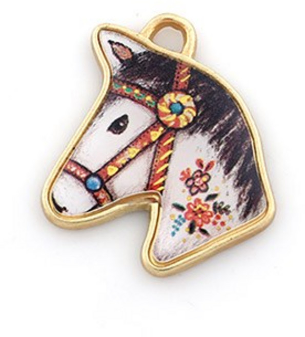 비즈아이 [7037-11]에폭펜던트 오렌지경주말 20x23mm 골드 1개