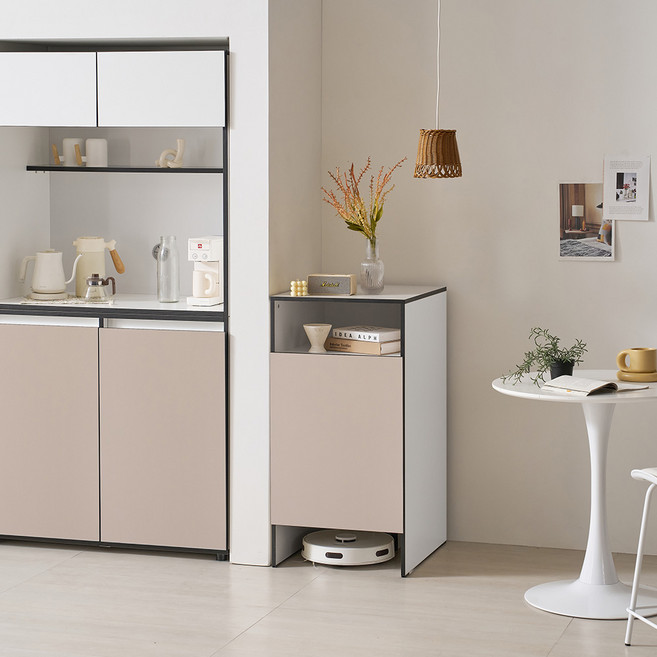 마마룸 헤스티아 로봇청소기 수납장 오픈형, 베이지