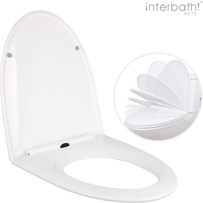 인터바스 양변기 댐퍼형 변기커버 S045 화장실 시트커버 자가설치, 1개