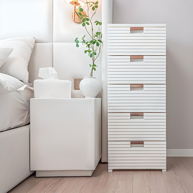 아임홈리빙 라인 서랍장, 5단, 화이트
