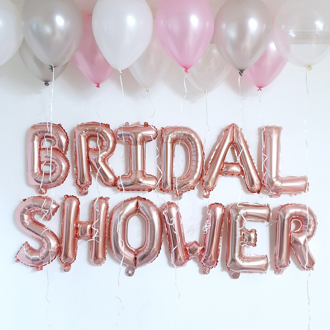 파티온 브라이덜샤워 이니셜풍선 (소) BRIDAL SHOWER, 골드