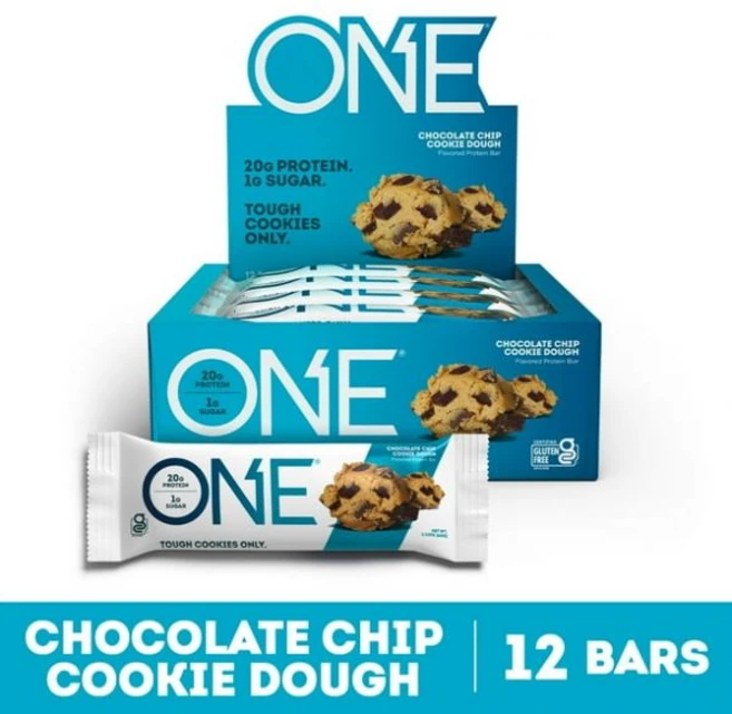 원 프로틴 바 초콜릿 칩 쿠키 도우 20g 단백질 12개입, 원 프로틴 바, 초콜릿 칩 쿠키 도우, 20g 단백질, - 쿠팡