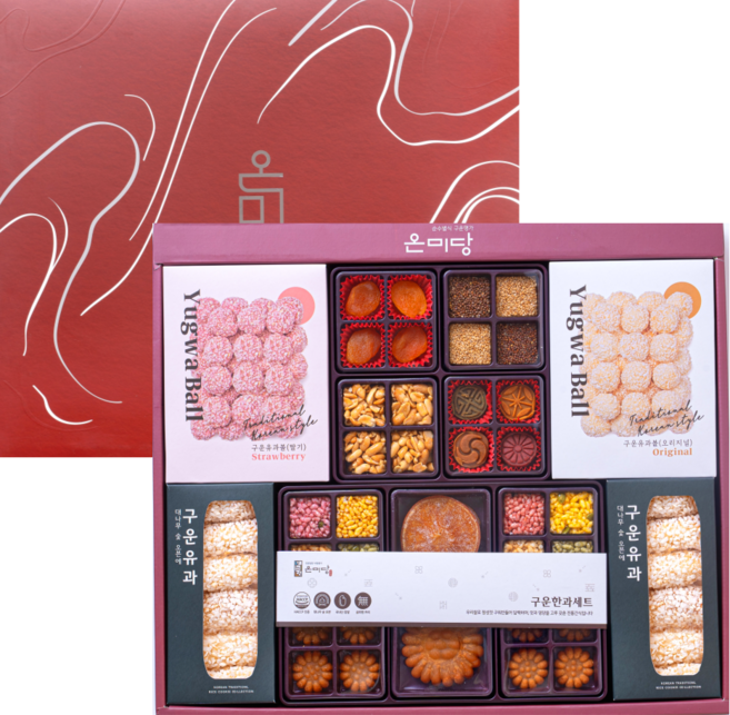 온미당 기름0% 구운유과 명절 한과 선물세트 (쇼핑백 포장), 1세트, 650g