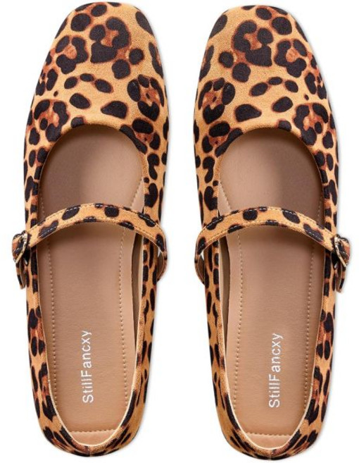 tiFancxy 여성 메리 제인 플랫 폐쇄형 라운드 토 발레 드레시한 편안한 신발 슬립 150119