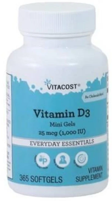 비타코스트 비타민 D3 미니 25mcg 소프트젤 365정, 1개 - 쿠팡