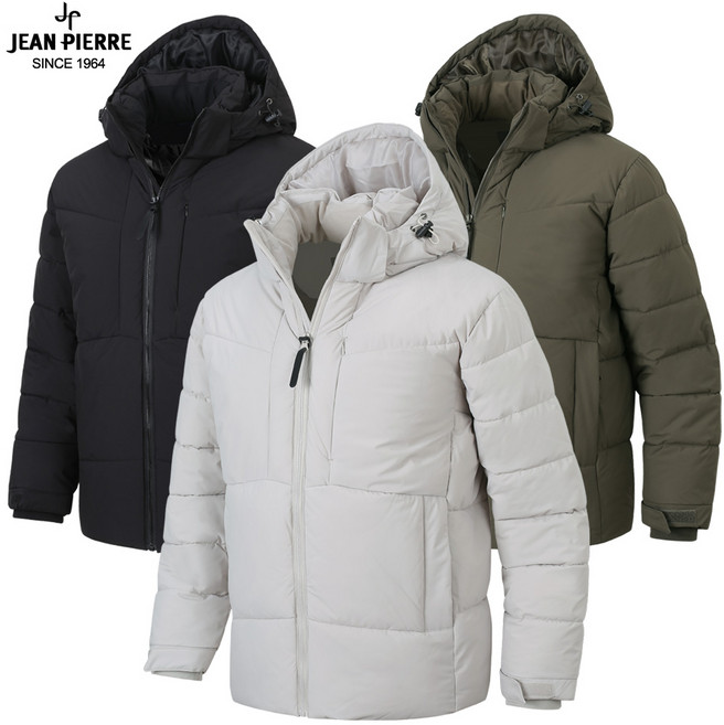 쟌피엘 백화점용 겨울 남성 발열 후드 패딩점퍼 방한 방풍 아우터 중년 캐주얼 기능성 점퍼