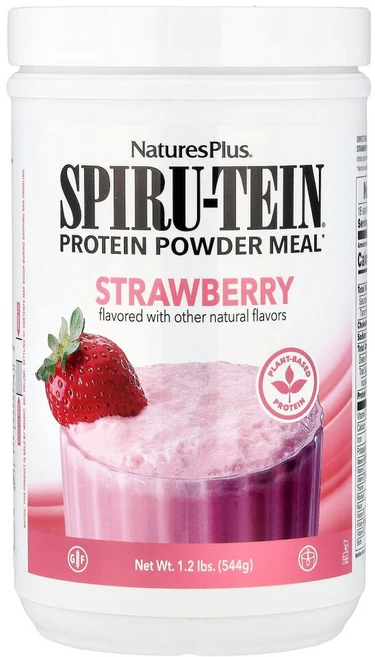 네이쳐스플러스 Spiru-Tein 단백질 분말 식사 딸기 맛 544g(1.2lb) - 쿠팡