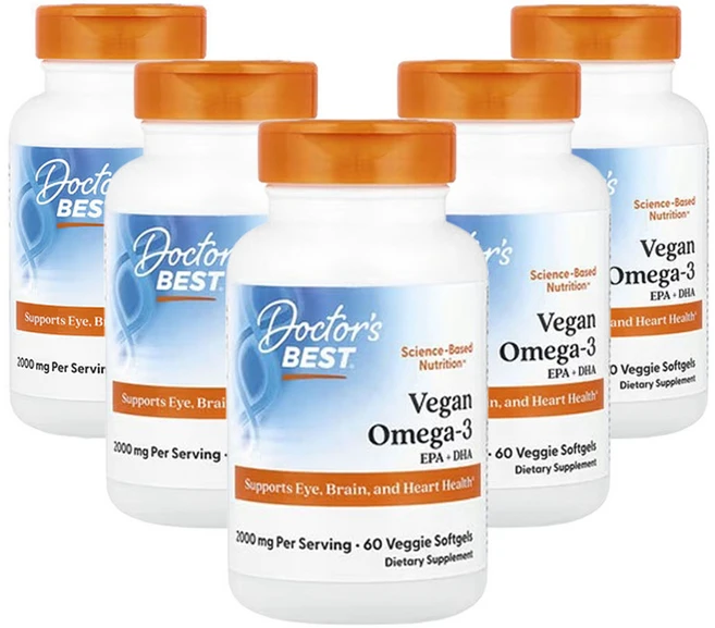 닥터스베스트 비건 오메가3 EPA+DHA 60베지소프트젤(소프트젤 1정당 1 000mg), 5개, 60정 - 쿠팡