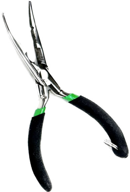 소닉스 낚시플라이어 스테인레스 파키스탄 곡선형 멀티프라이어 바늘빼기 펜치, 실버 Silver, 1개, SO-167 15.5cm