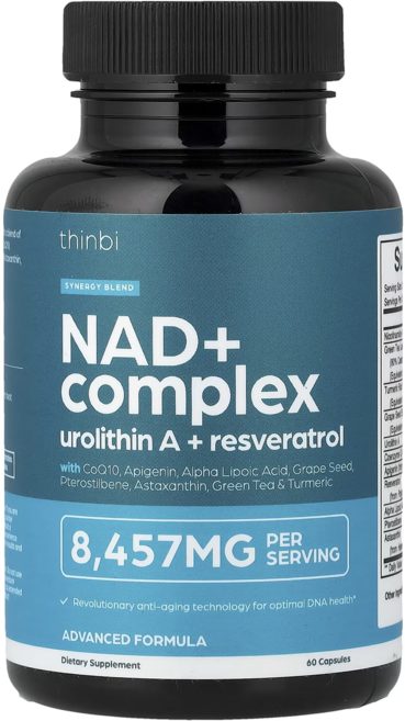 NAD 보충제 8 457 mg 엑스트라 스트렝스 NMN 대체 리포솜 녹차 + 아스타잔틴 여성 및 남성용 레스베라트롤 CoQ10 알파 리포산 에너지 노화 방지 세포 재생, 1개, 60정