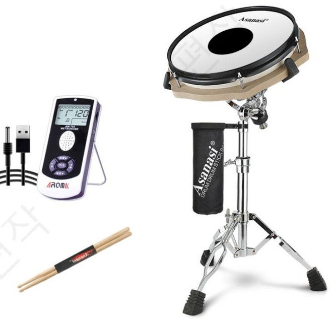 드럼 연습 패드 매트 연습용 전자 12인치, 샌드 12인치 세트 D, 1개