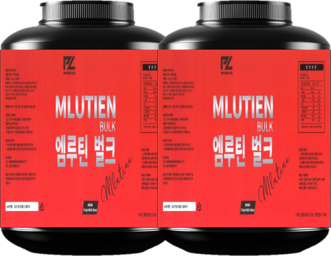 엠루틴벌크 게이너프로틴 틴수화물보충제 벌크업프로틴 연한코코아 곡물맛, 2개, 2.7kg