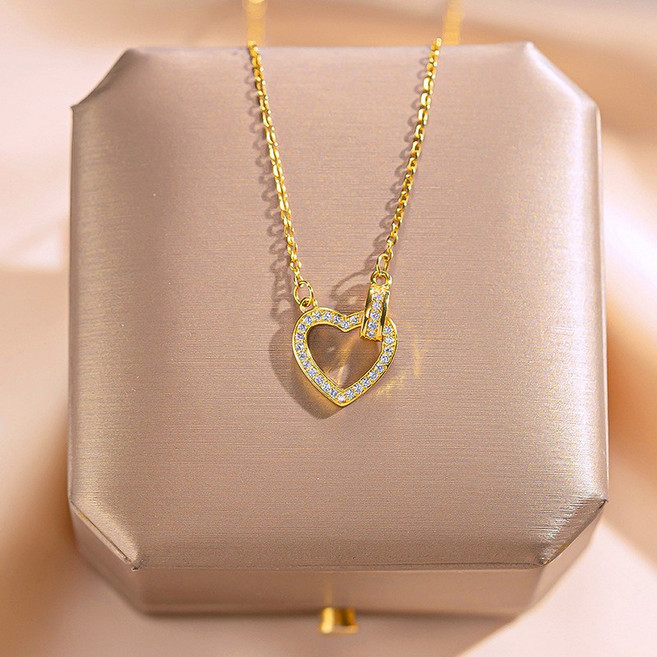 Youmi 14K 도금 하트 포인트 여성 목걸이 심플한 디자인 데일리 착용 TJM-003