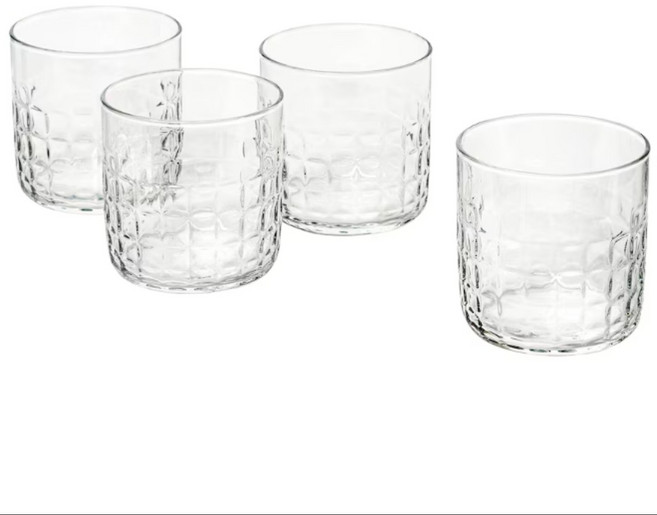이케아 클래식 디자인 유리컵 4개 세트 300ml 프뢰이다, 음료수잔(300ml)