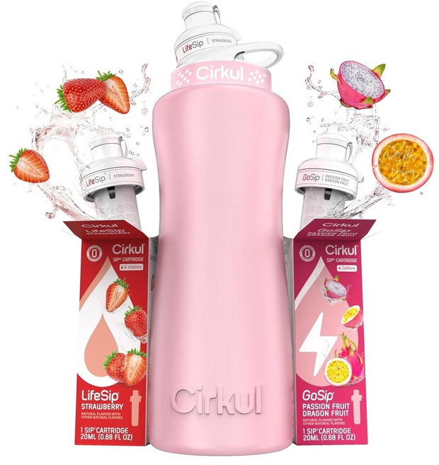 Cirkul 써큘 스테인리스 물병 946ml 스타터 키트 제로슈가 제로칼로리, 블러쉬 핑크