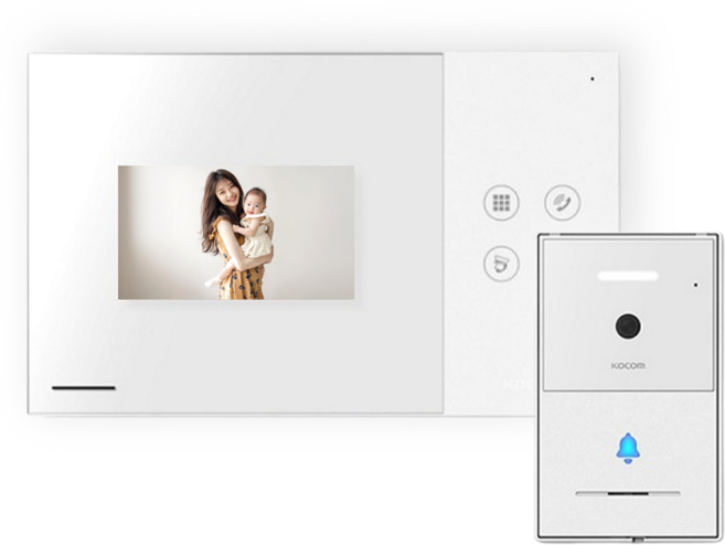코콤 아날로그방식 비디오폰 현관 초인종 4선식 인터폰 KCV-YO43
