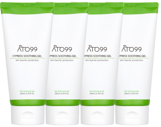 아토99 편백수 병풀 시카 진정 쿨링 수딩 젤 200ml 끈적임 없는 민감성 저자극 피부 온도 수분 케어, 4개