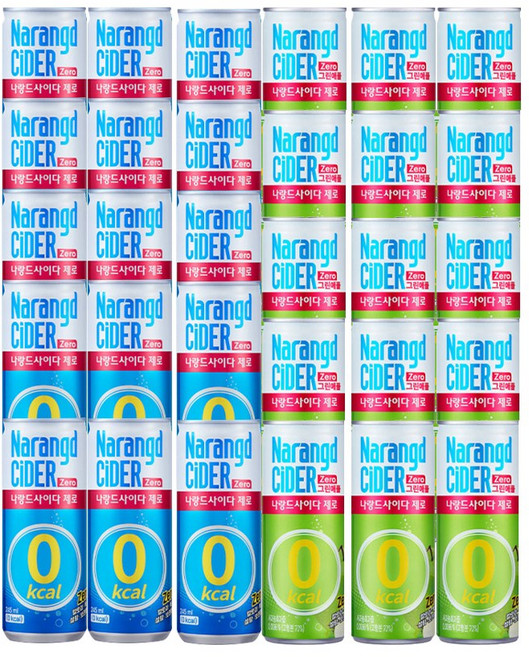 나랑드사이다 245ml 일반 + 그린애플 혼합 30개, 1세트