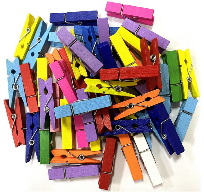 나무집게 집게나무 3.5cm, 100개, 흰색