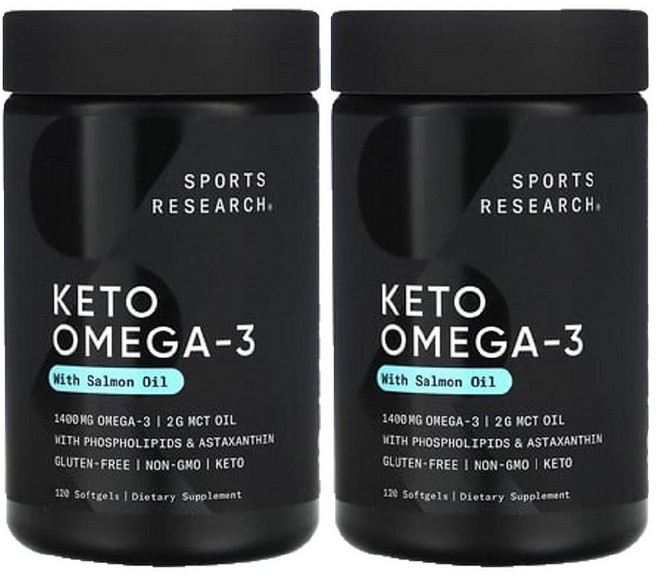 스포츠리서치 케토오메가3 1400mg 120정 2병 EPA DHA Keto Omega3, 2개