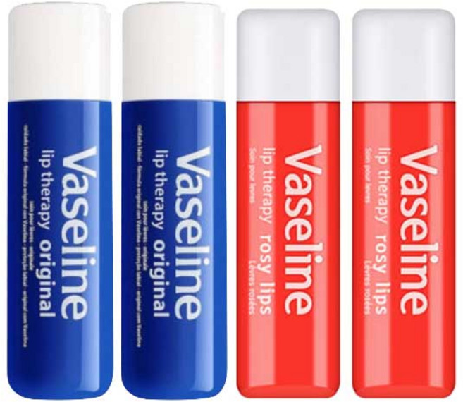 바세린 립테라피 립밤 스틱형 4.8g [오리지널 2개] + [로지립스 2개] 세트, 1개