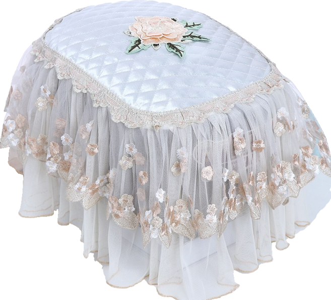 SKANDSALO 밥솥 커버 레이스 에어프라이어덮개 가정용 타원형, 슬림 스노우 옐로우 타원형_밥솥 커버, 1개