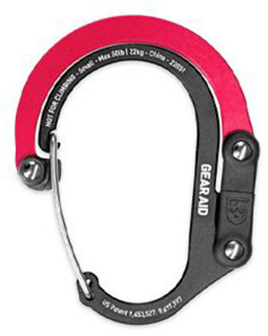 GEAR AID 기어에이트 히어로클립 HEROCLIP 360도 회전 후크 카라비너 캠핑 클립 수납 걸이 고리 포켓훅, Black&Red, 1개