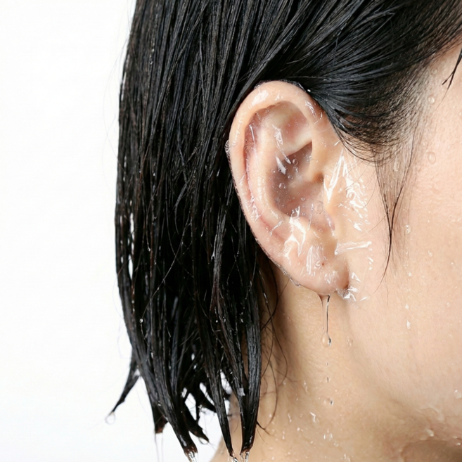 성인 귀 방수 스티커 일반형, 40개, 화이트