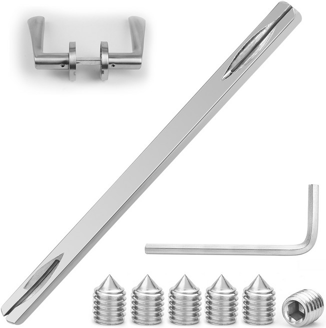 도어 핸들 스핀들 8 x 160mm 도어 핸들용 교체용 사각 도어 키 도어 손잡이 스핀들 부품(M6 나사 및 렌치 포함), 1개