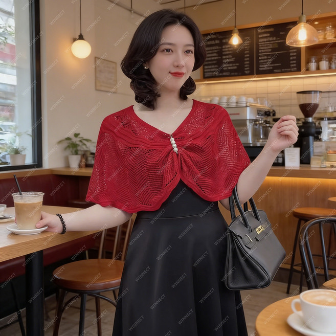 KJIE-408 얇은 풀오버 니트 숄 아이스실크 자외선 차단