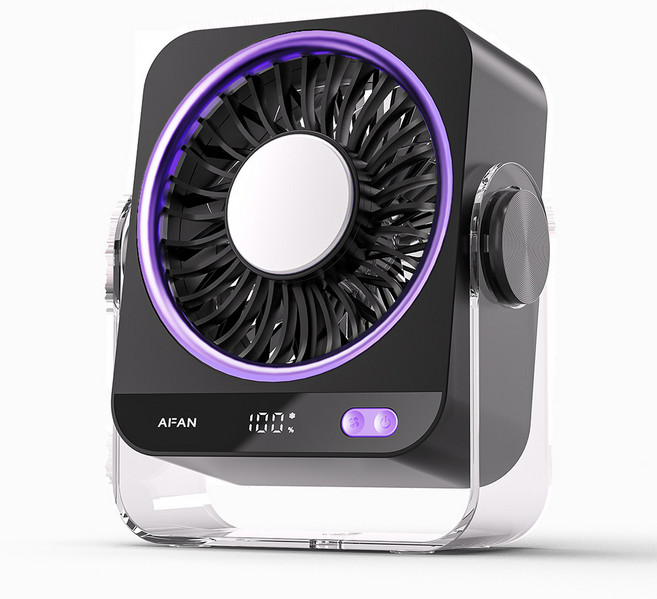 루베라 반도체 냉각 미니 냉풍기 탁상용 선풍기 USB 충전 벽걸이 겸용 에어컨 선풍기 3in1 저소음 강풍, 그레이퍼플, K818