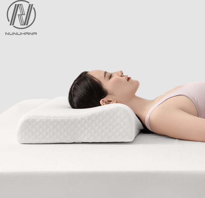 NUNUHANA 천연라텍스 편안한 경추 베개+속커버 W36, 1개, 화이트