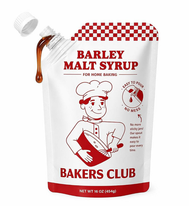 베이커 클럽 아티산 디아스타틱 몰트 파우더 10온스 - 풍미 크러스트 상승 질감 향상 베이킹 빵, Barley Malt Syrup, 16 oz (Pack of 1)