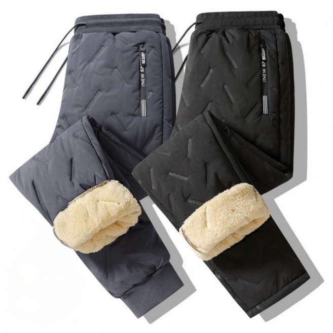 2500배송 7XL입고 방한 양털 패딩바지 겨울 남성 작업복 기모 바지 밴딩 조거팬츠 패딩점퍼 남자겨울바지