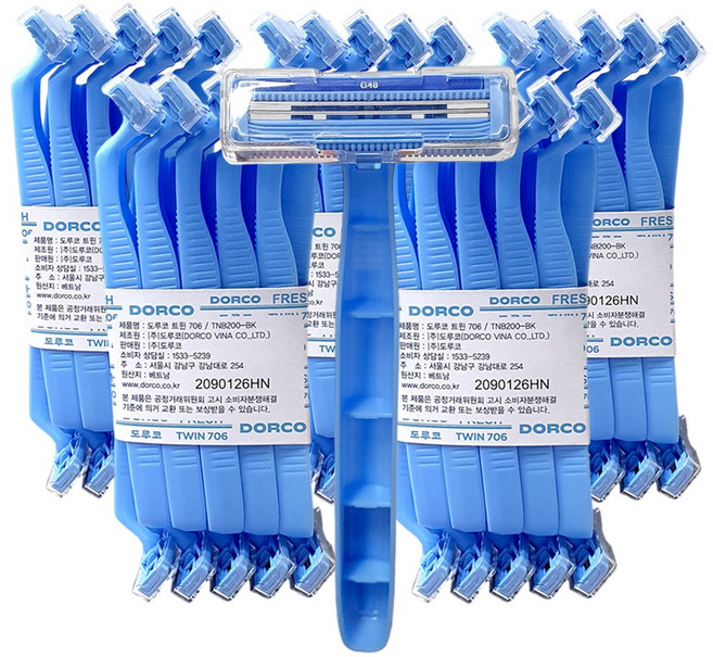 도루코 2중날 프레쉬 일회용면도기, 10개입, 5개