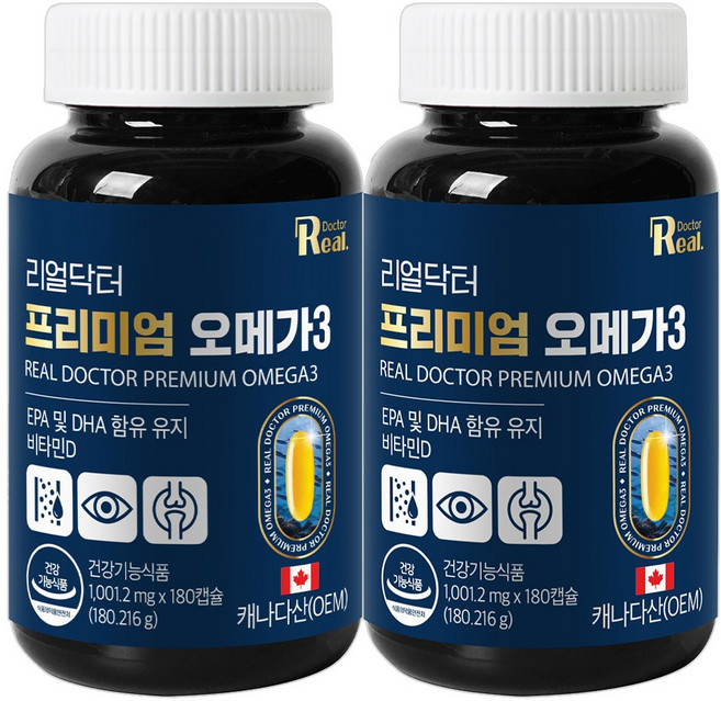 리얼닥터 캐나다산 프리미엄 오메가3 대용량, 180정, 2개