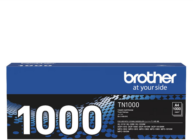 brother 原廠碳粉匣 (適用HL-1110 MFC-1815 HL-1210W), 1個, TN-1000*1支, 黑色