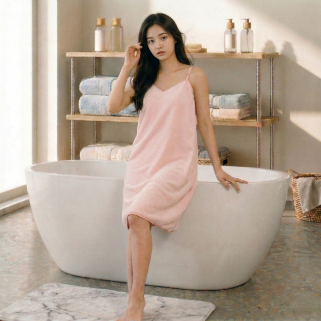 일상담다 보송흡수 간편착용 호텔 샤워가운