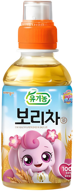 웅진 캐치 티니핑 유기농 보리차, 200ml, 24개