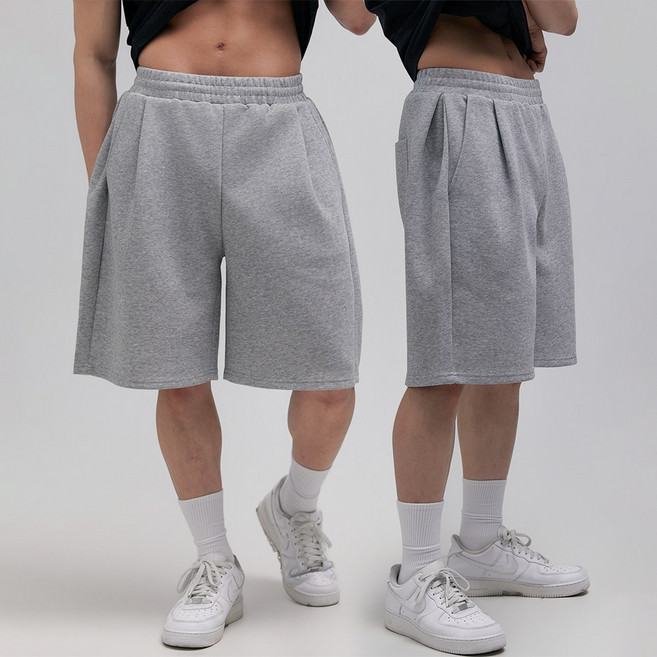 [2PACK]쓰리턱 버뮤다 와이드 반바지