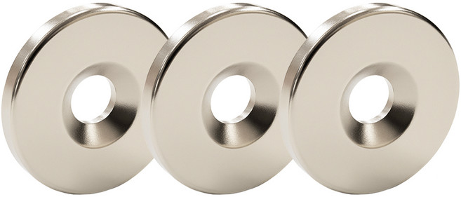네오디움 원형 사라 자석 지름 30mm 두께 4mm, 3개, 실버