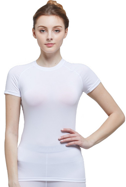 기어엑스 여성용 일반 여름 반팔라운드넥 언더레이어 상의