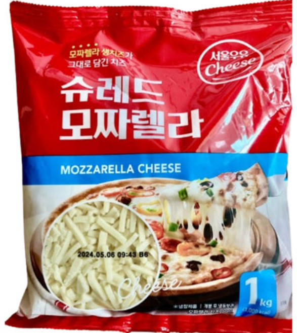 서울우유 슈레드 모짜렐라 치즈, 1kg, 4개