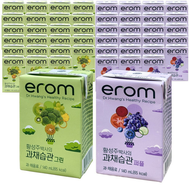 이롬 황성주박사의 과채습관 그린 퍼플 (24팩) x 2박스, 48개, 140ml