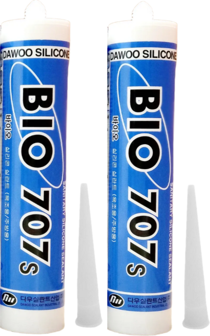 퀵마켓 욕실용 실리콘 바이오 707(노즐 포함 안전포장) 반투명, 다우 바이오707 실리콘 반투명 2개, 2개