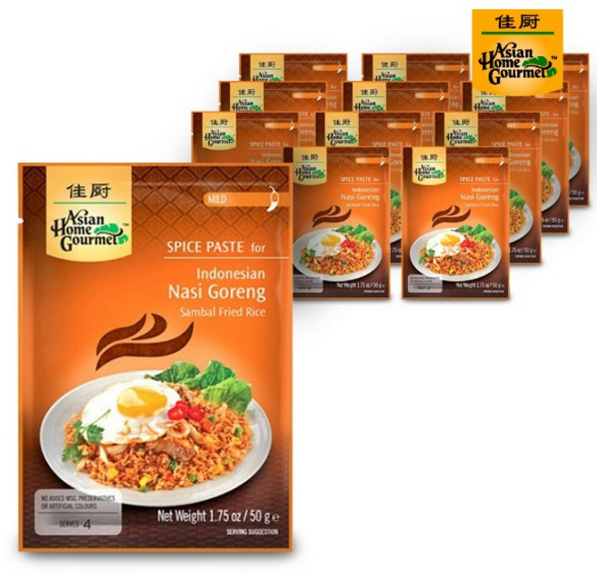 아시안홈구르메 인도네시아 나시고랭용 스파이스페이스트, 12개, 50g