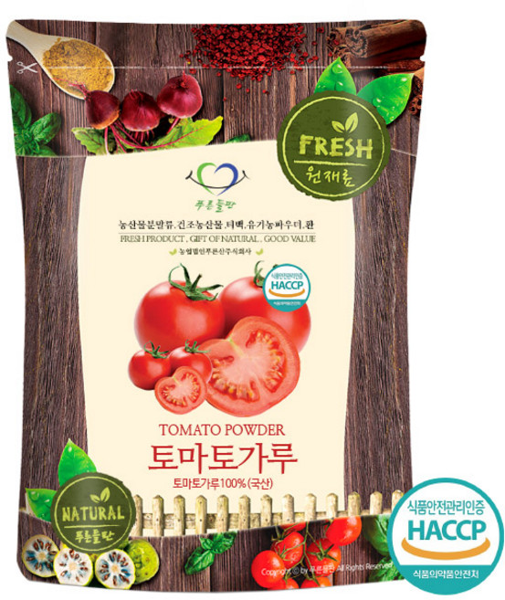 푸른들판 국산 토마토 분말 가루 파우더 HACCP, 500g, 1개