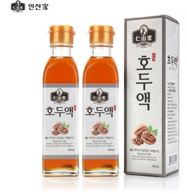 인산가 인산가 호두액 180ml 2개세트 (최신제품) 국내산 호두기름, 2개