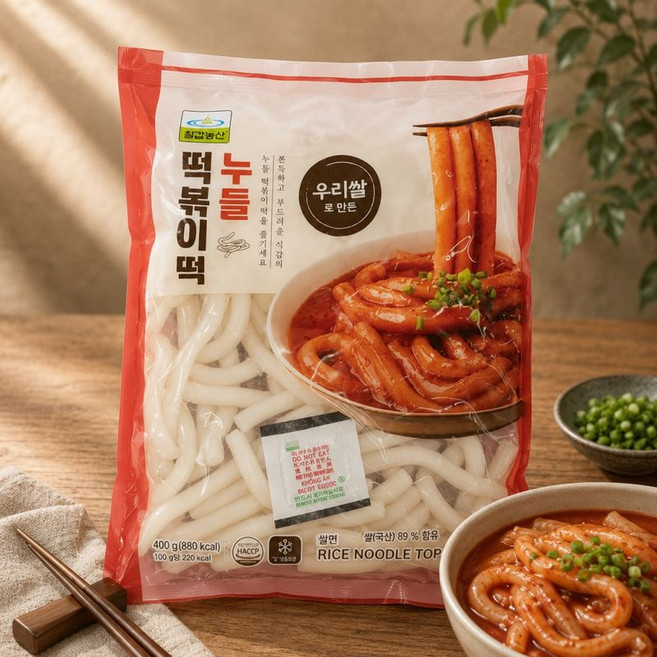 칠갑 쌀로 만든 누들 떡볶이떡 400g 5개